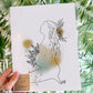 Illustration de femme enceinte avec fleurs et feuillages à l'aquarelle, Solde