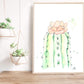 Illustration de cactus avec fleur à l'aquarelle