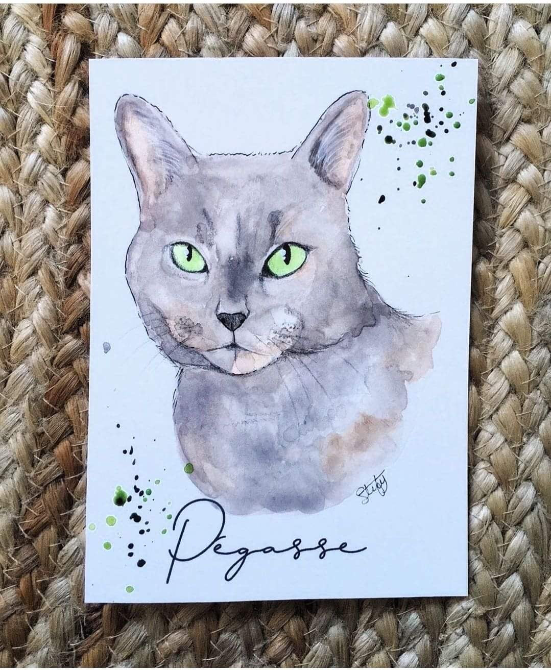 Portrait animalier sur mesure peint à la main à l’aquarelle